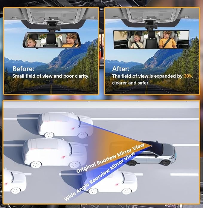 VELLAROSA - DriveSightX rear view mirror